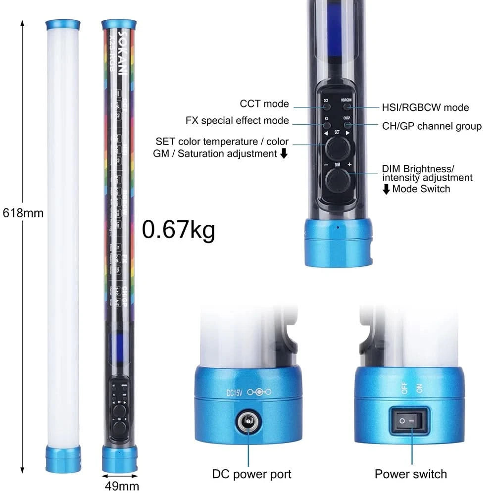 Sokani X25 RGB LED Video Light Handheld Tube Wand Stick Light CTT Photography Lighting 3000mAh APP Control for YouTube Tiktok