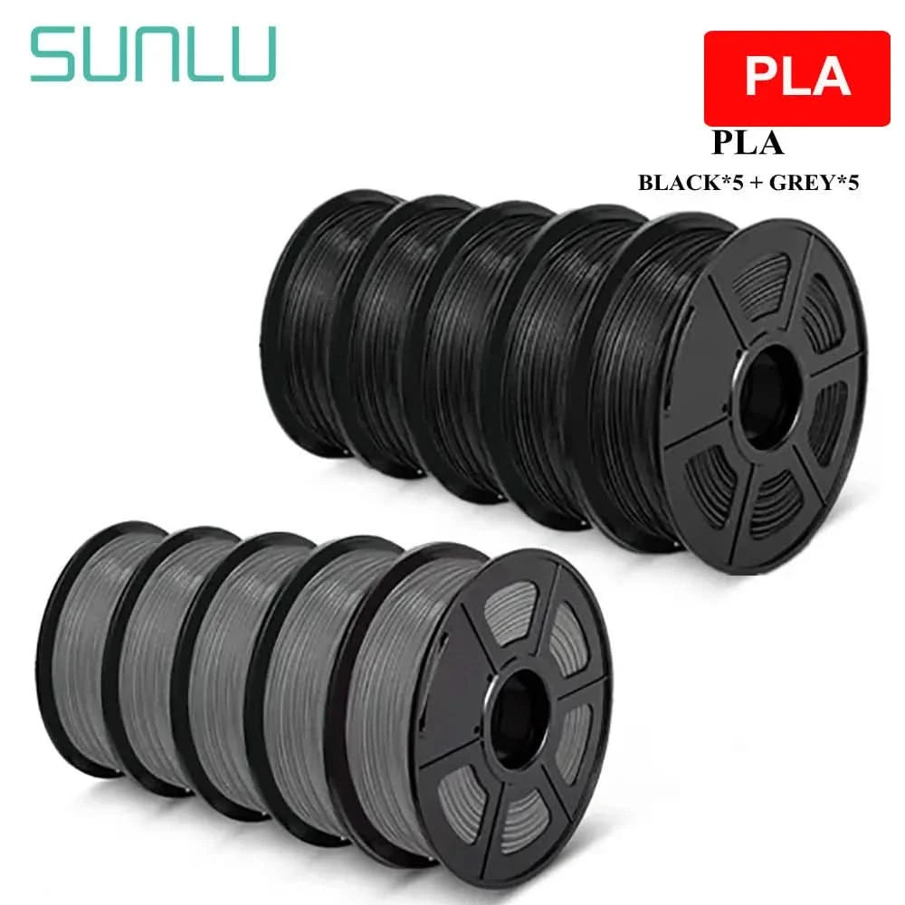 SUNLU 10KG 3D Filament PLA/PLA PLUS/PETG/Easy ABS Filamnet 1.75mm 10Roll 1KG Neatly Wound 3D Printer Filament for 3D Printer