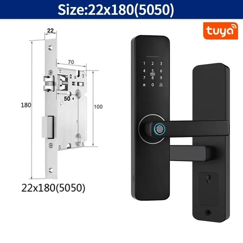 Do Brasil Tuya wifi Digital Electronic Door Lock App Remote Unlocking Fingerprint Door Lock for home house apartment