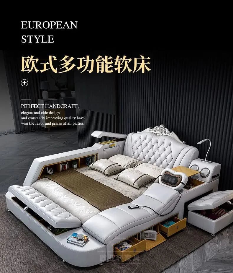 Frame Full Size Storage Bed Queen Size Luxury 180x200cm King Bed Minimalist Upholstered Nordic 150x200cm Home Bedroom Furniture