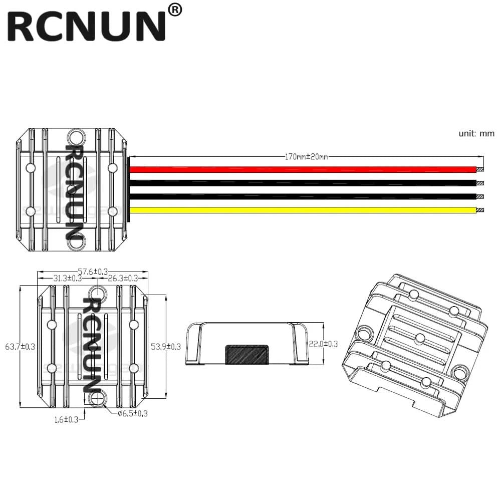 RCNUN 12V 24V to 5V 6V 10A Step Down DC DC Converter Regulator 12 Volt to 5 Volt 50W Buck Power Supply for Cars Toys