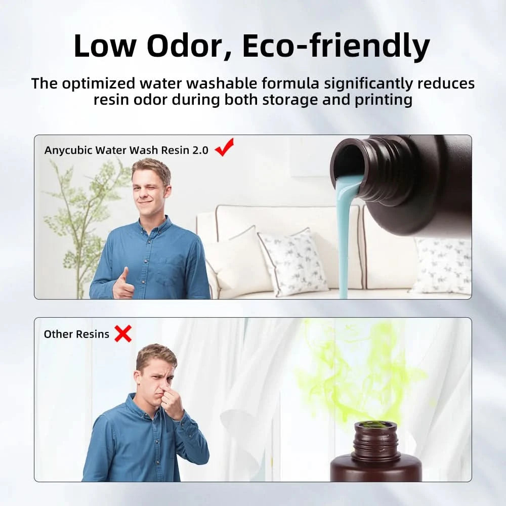 ANYCUBIC Water Washable Resin Low Odor Low Viscosiy 405nm UV Resin For LCD 3D Printing High Precision 3D Printer Resin