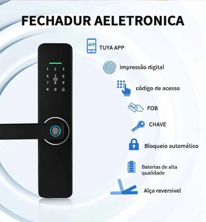 Do Brasil Tuya wifi Digital Electronic Door Lock App Remote Unlocking Fingerprint Door Lock for home house apartment