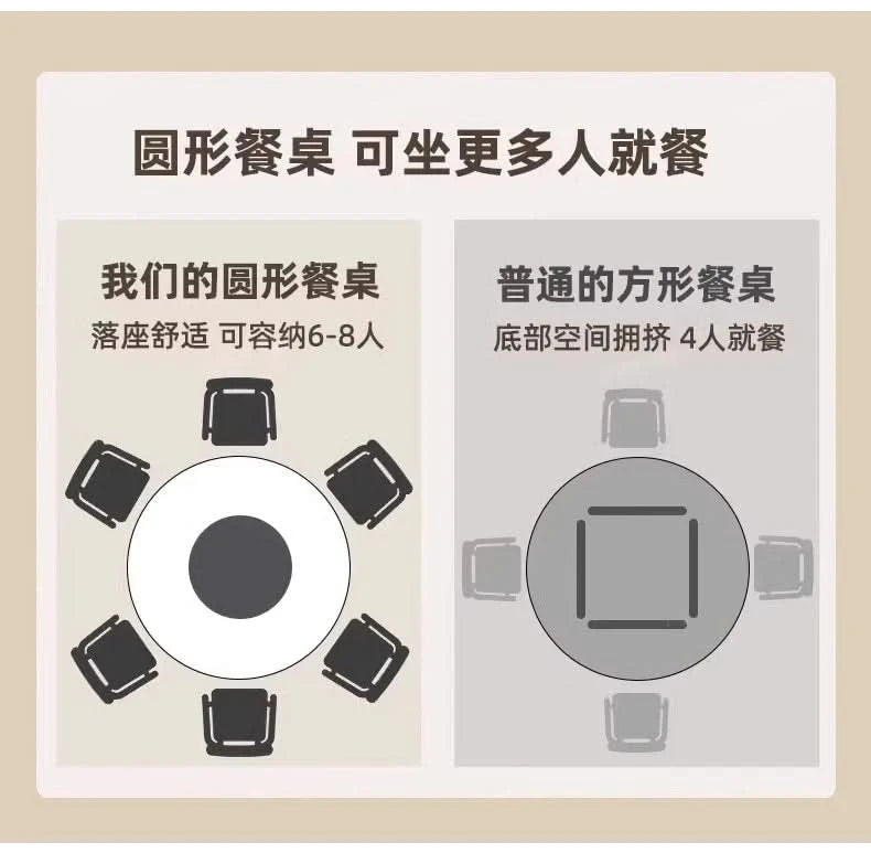 6 People Turntable Dining Table Vintage Legs Metal Design Round Coffee Table House Breakfast Juegos De Comedor Furnitures