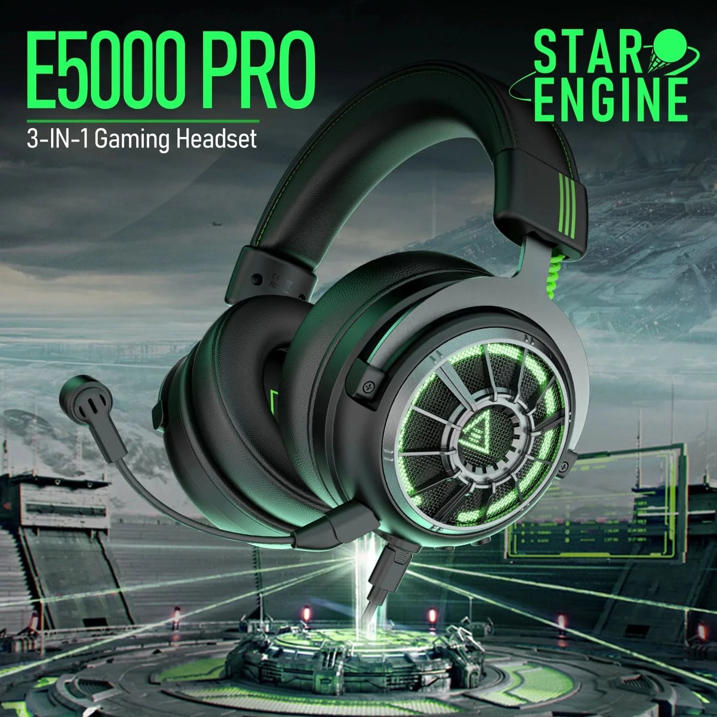 EKSA StarEngine Pro Gaming Headset Gamer 7.1 Wired Over Ear Headphones with ENC Noise Cancelling Microphone For PC/PS4/PS5/Xbox