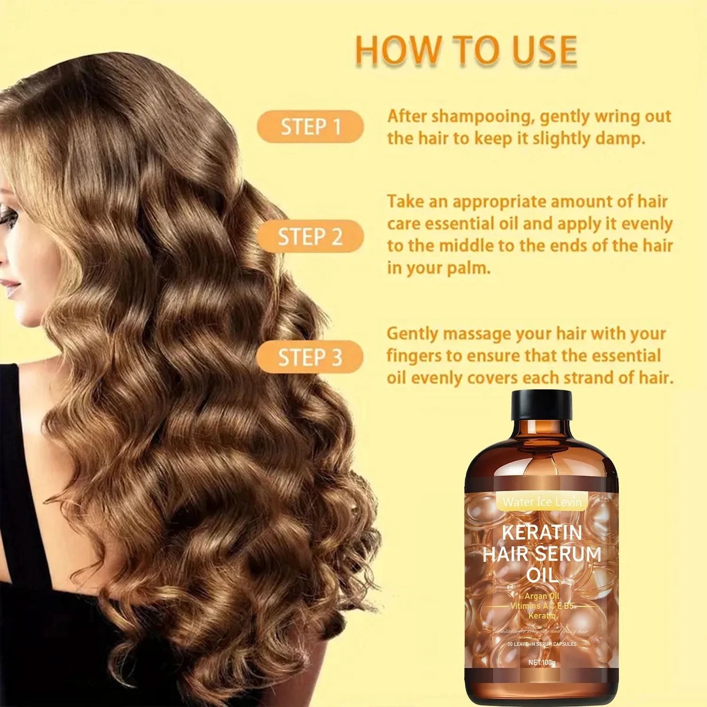 Hair Care Essential Oil, Repairs Hair Roots and Fills Cuticles and Pores, Deeply Nourishes and Locks in Moisture, Moisturizes Dry Hair