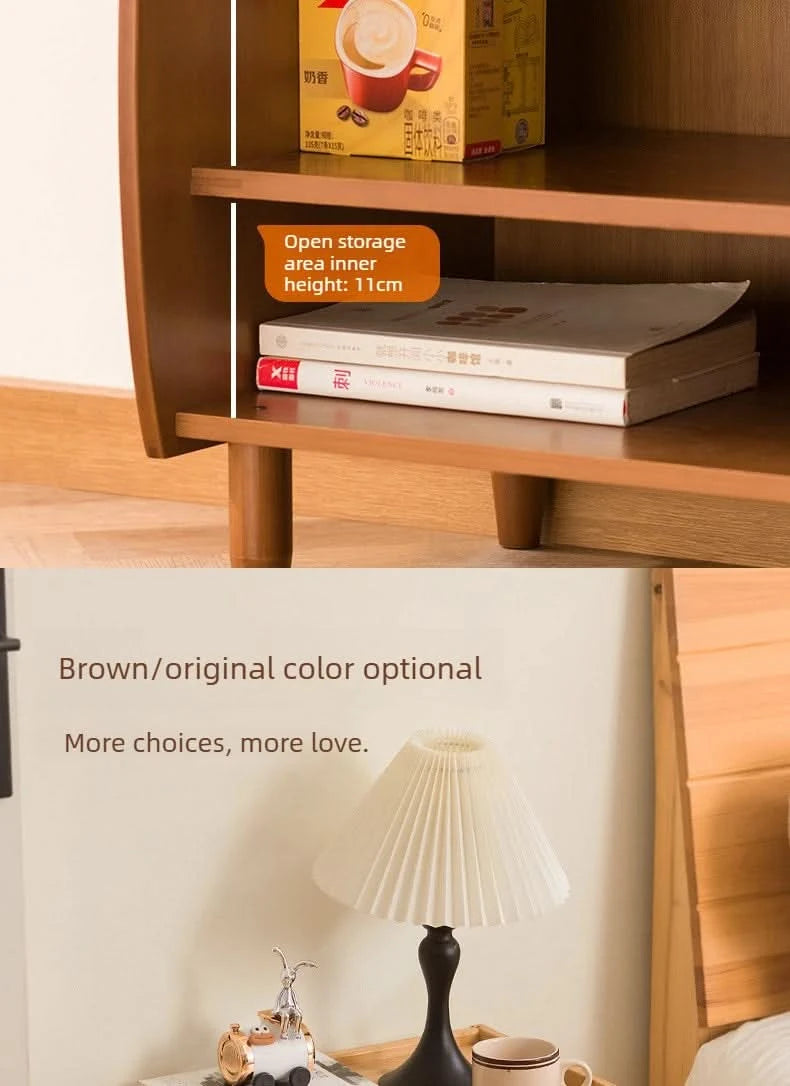 Minimally modern bamboo bedroom bedside table, living room small cabinet, small storage cabinet, household storage cabinet