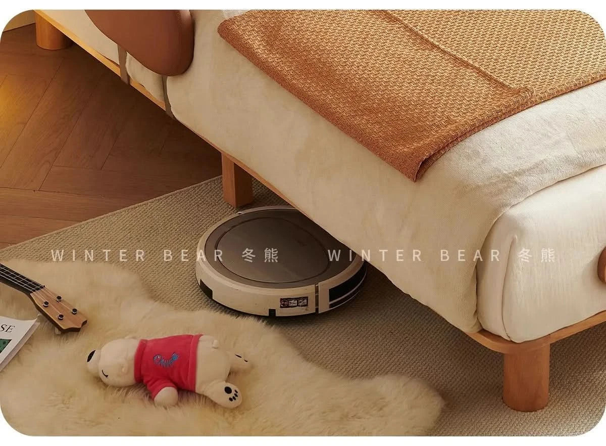 Boys and girls bed small apartment single bed 1.5 meters simple full solid wood tatami no bedside children's bed
