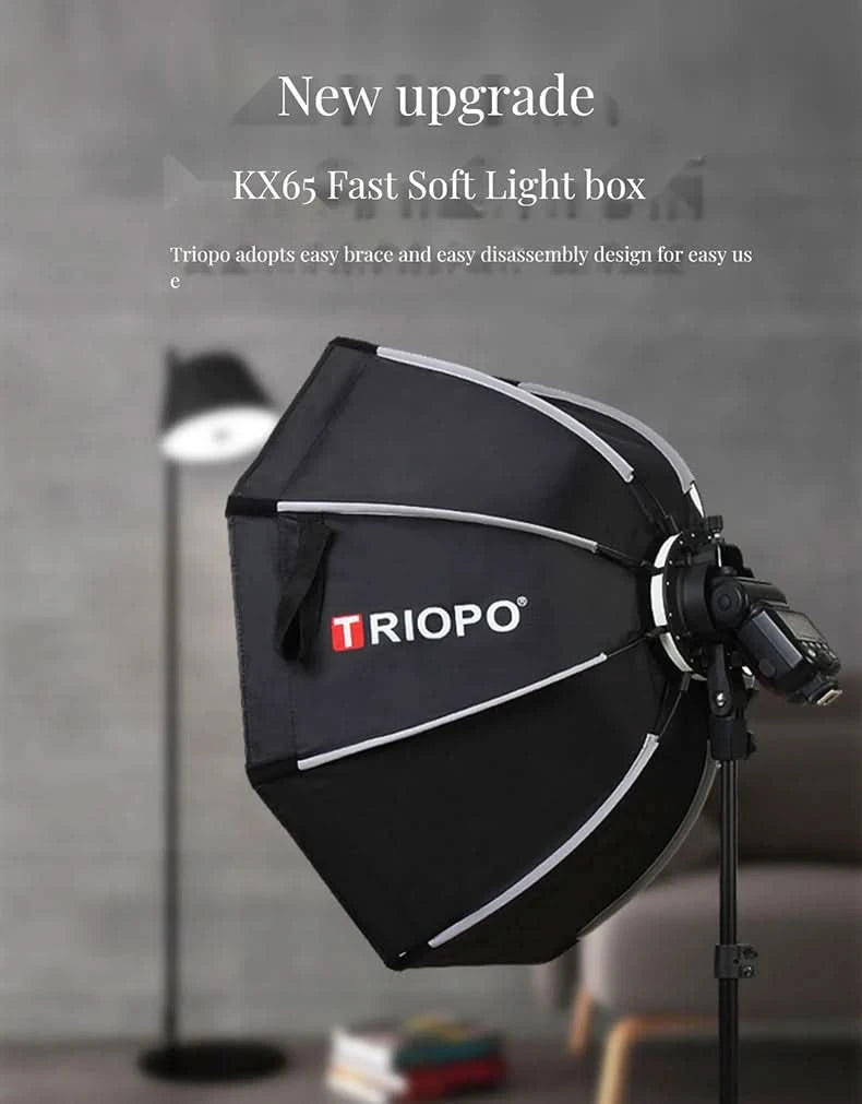 TRIOPO Softbox KX55CM KX 65CM 90CM Octagon Umbrella Light Box For Godox AD200 V1 Speedlite Flash Light Photography Photo Studio