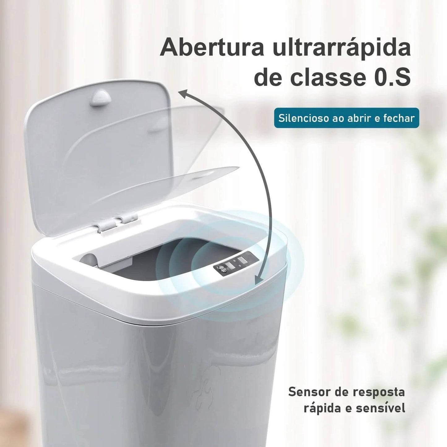 Lata de lixo sensor de toque automático lata lata de lixo plástico cozinha latas sala estar capacidade do agregado familiar