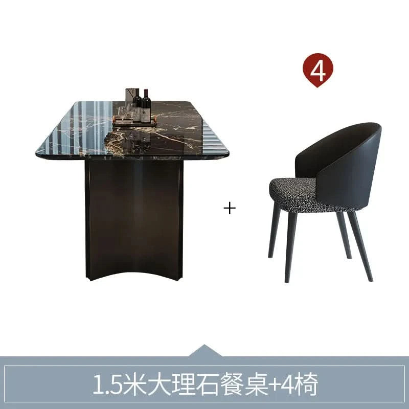 Marble Kitchen Dining Table Wall Lounge Designer Restaurant Modern Dining Table Luxury Study Mesas De Comedor Kitchen Furniture
