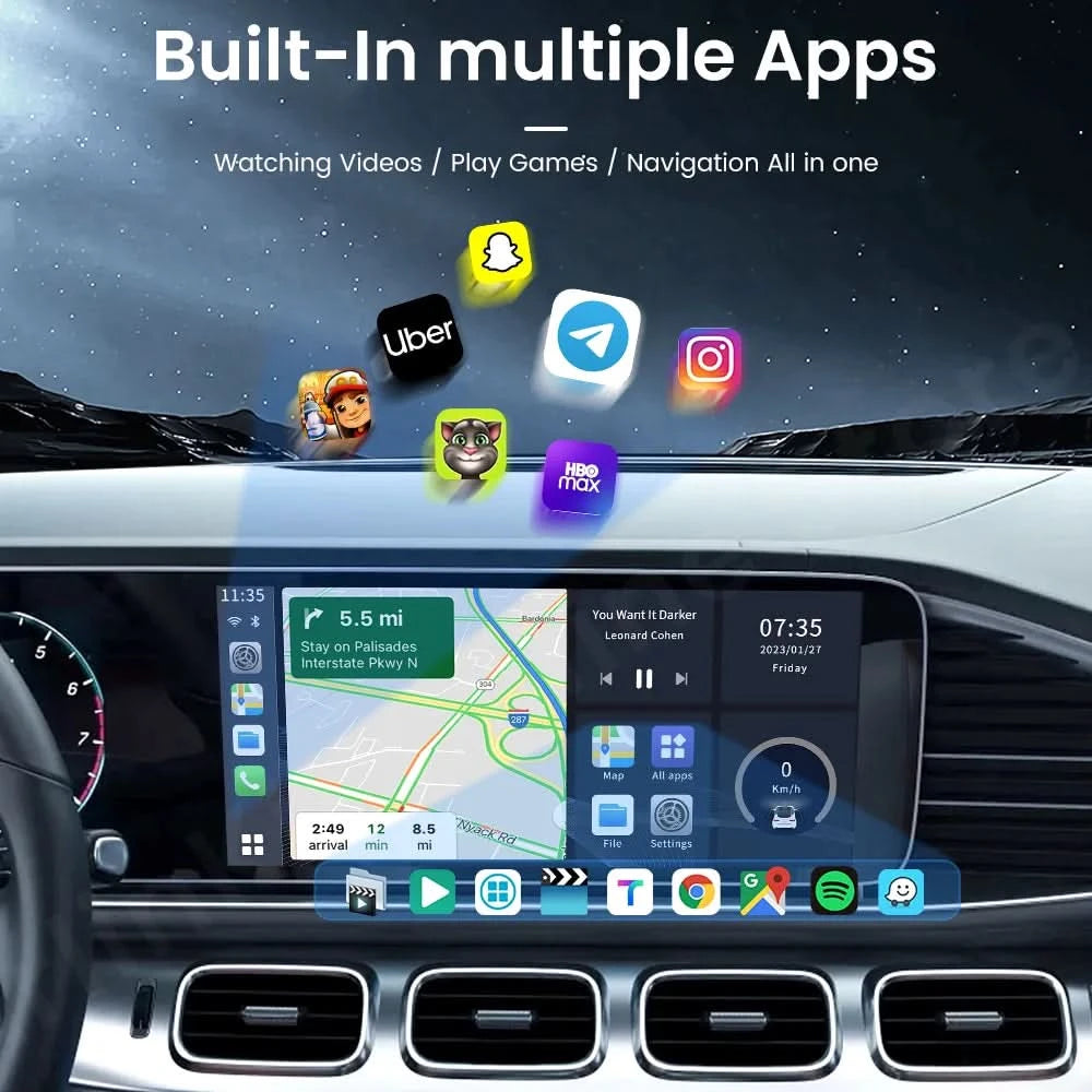 Carlinkit SDM660 Aibox Android 13 USB-A CarPlay Android Auto Wireless Adapter Support Online Video Spotify Netfilx Ble Wifi
