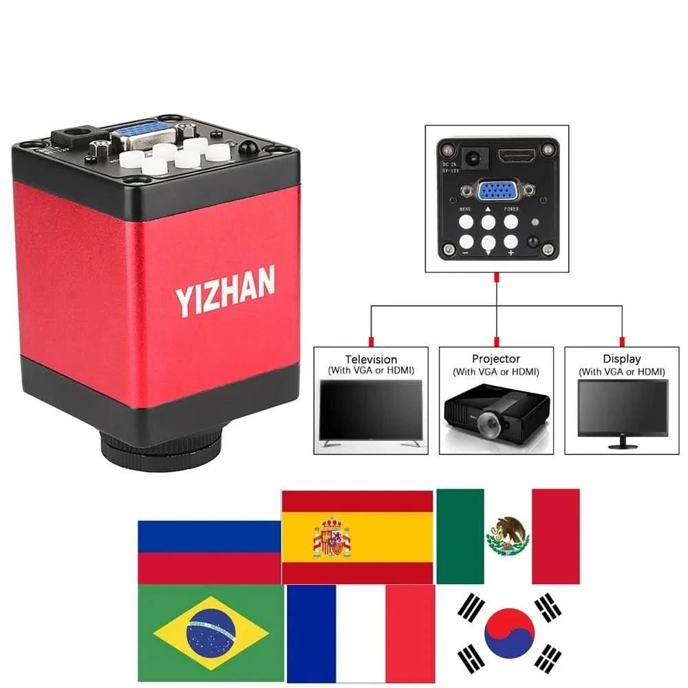 YIZHAN 4K UHD Electron Digital Microscope 1080P 60FPS Video Industrial Welding Camera 150X Lens Folding Stand for PCB Repair