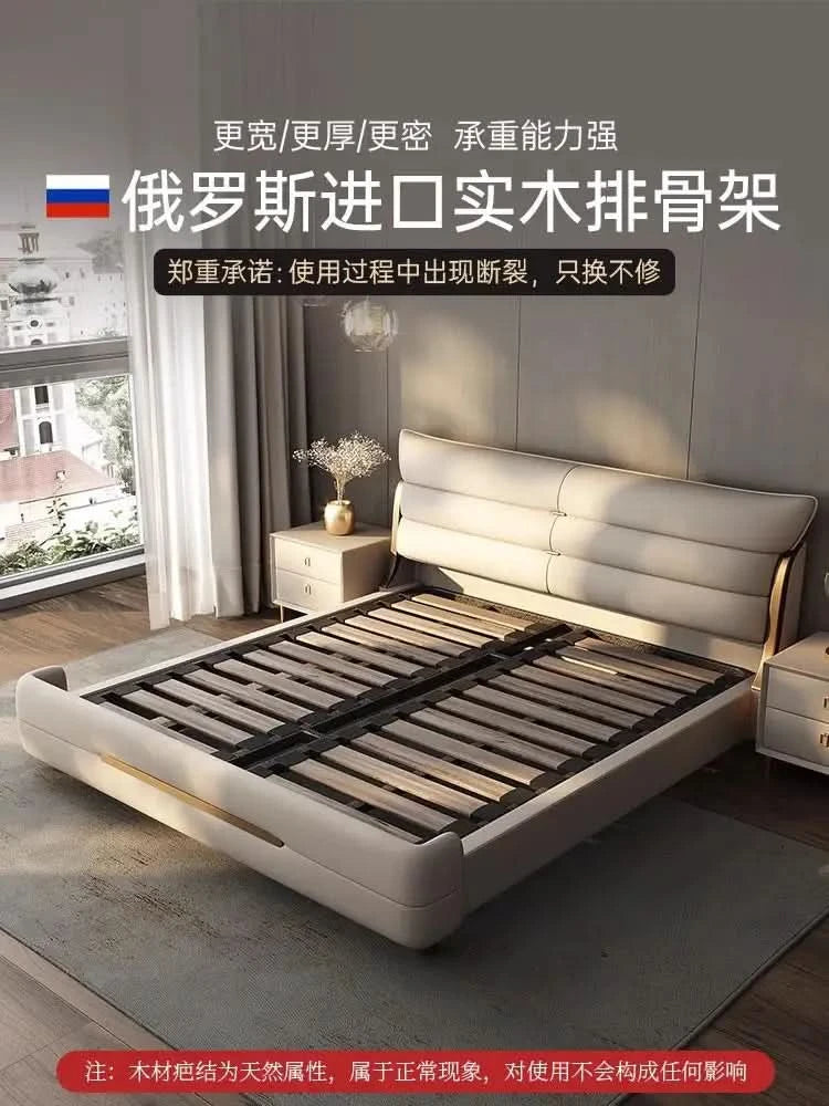 Modern Aesthetic Bed Multifonction Organiser King Size Double Bed Storage Space Marco De Cama Queen Moderno Luxury Furniture