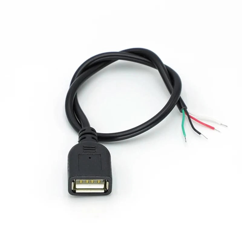 1/5/10pcs 30cm Power Supply Cable 2 Pin USB 2.0 A Female Male 4 Pin Wire Jack Charger Charging Cord Extension Connector DIY 5V