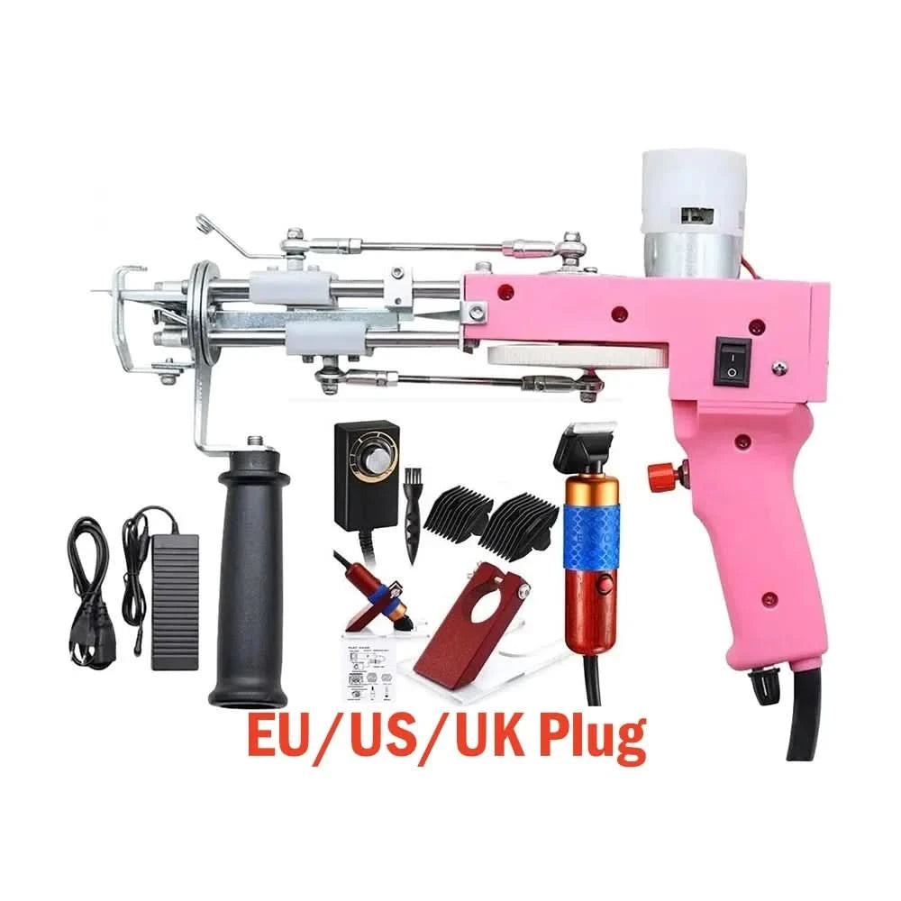 2 in 1 Tufting Gun Set Electric Touffing Pistol,7 – 21mm Tufting Pisto, with Wool Yarn and Tufting Canvas,Trimmer for Beginners