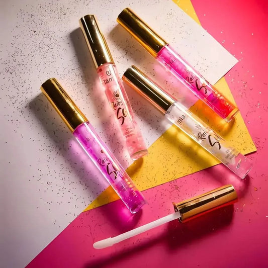 Set mit 4 Lip Oil Gloss Feuchtigkeit spendend Sun Rays Mia Make