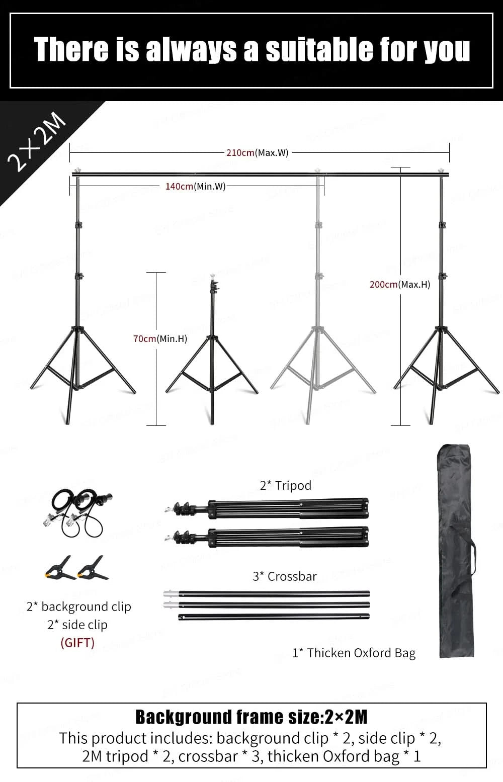 SH 2.6m*3m Suit Adjustable Backdrop Stand for Photography Wedding Photo Studio Backdrop Video Background Frame