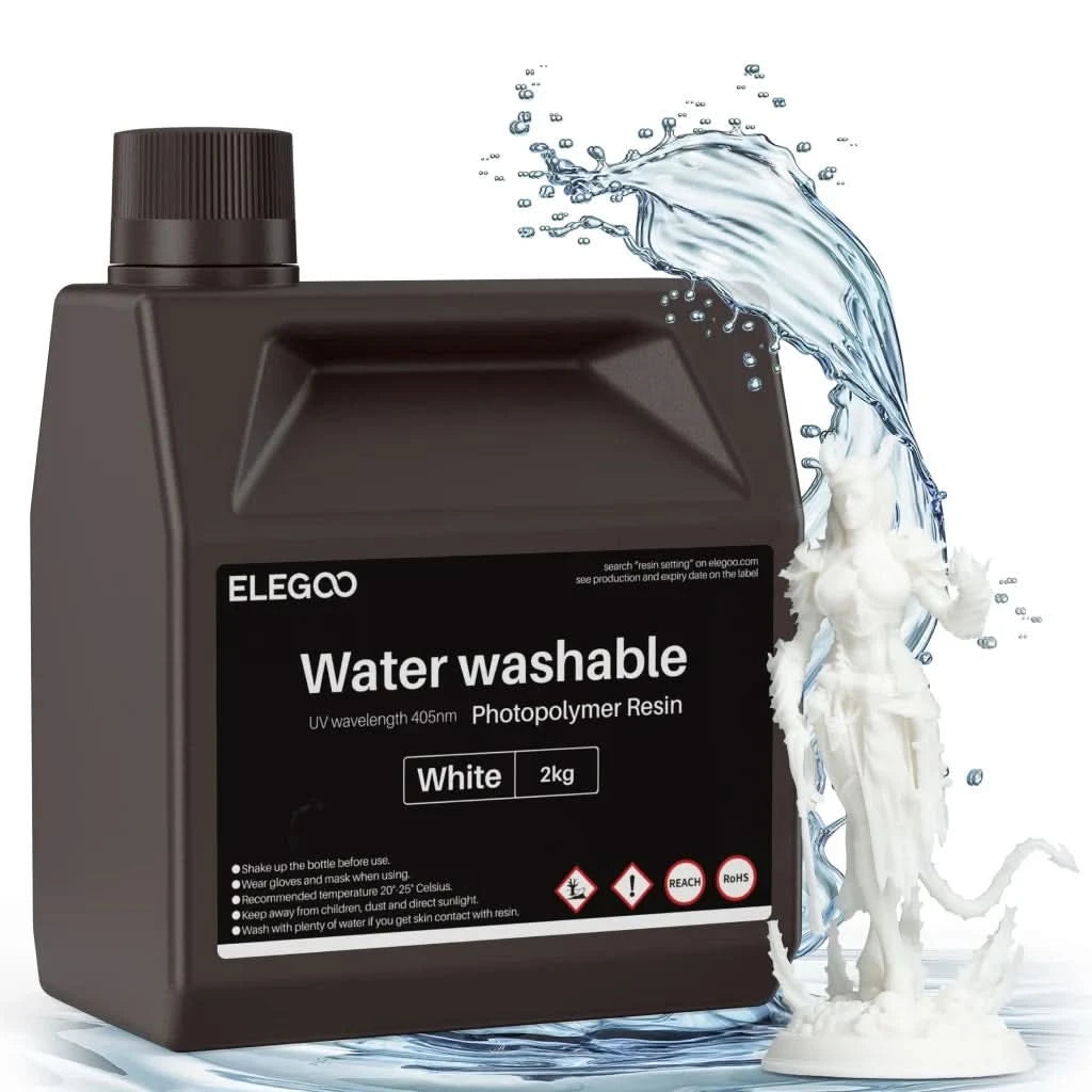 ELEGOO Water Washable 3D Printer Resin LCD UV-Curing Resin 405nm Standard Photopolymer Resin for LCD 3D Printing 1000g 8 Colors