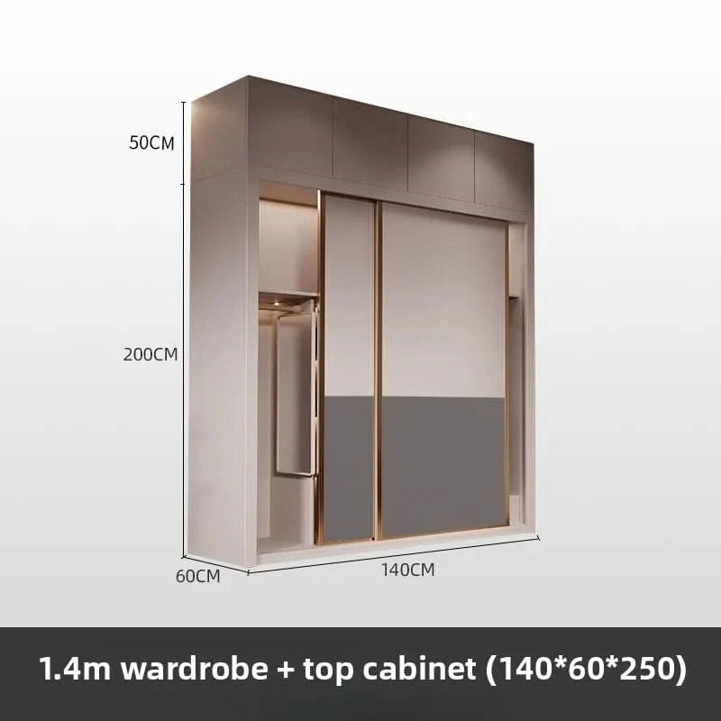 Light luxury sliding door clothes closet simple moder household bedroom wardrobe large storage armoire de rangement Furniture