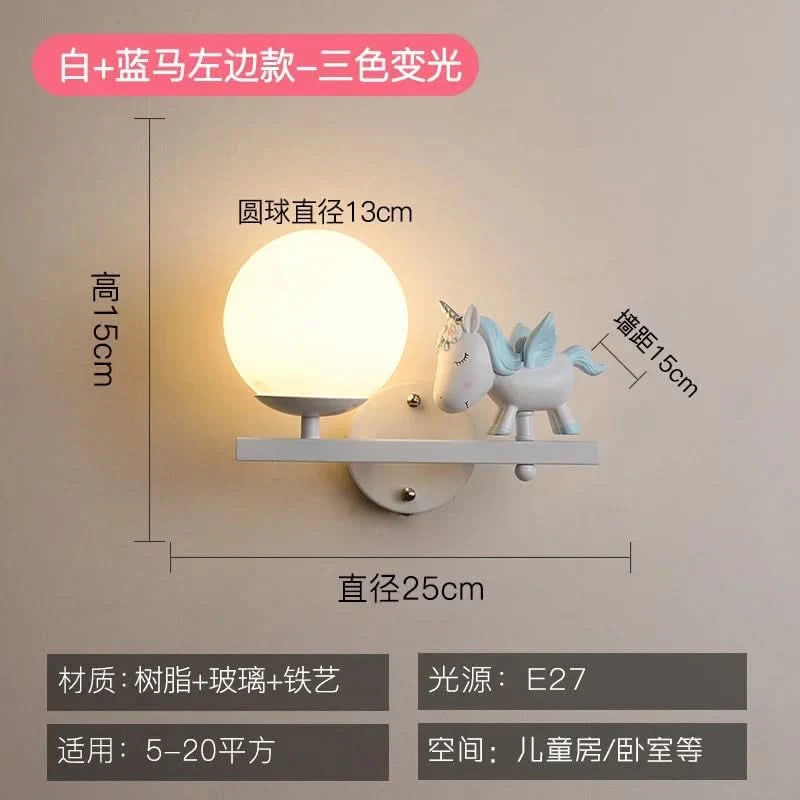 Children's Room Bedside Wall Lamp Girl Boy Wall Art Sconce Creative Cartoon Eye Protection Led Home Decoration Salon Home