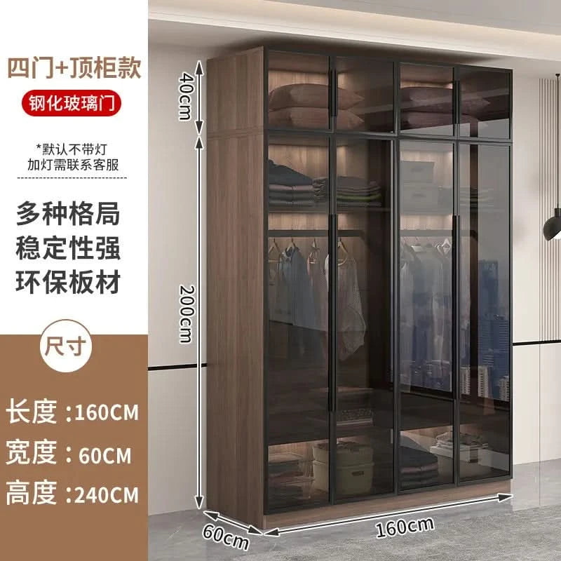 Glass light luxury corner cloakroom wardrobe Double clothes closet cabinets and wardrobes Cabinet dressing clothe home furniture