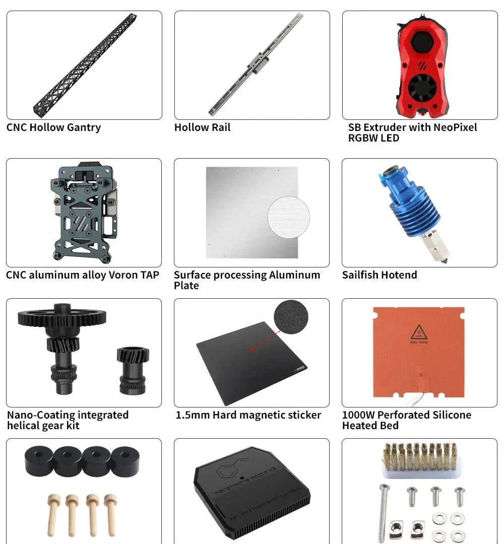 Latest Version Voron 2.4 R2 Pro Support High Speed Printing DIY 3D Printer Parts with HDMI5 Screen CNC TAP Stealburner Extruder
