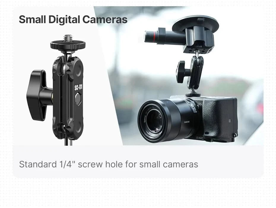 Ulanzi Car Phone Action Camera Holder Hand Pump 360° Suction Cup Adjustable Professional For GoPro for Insta360 for DJI Action