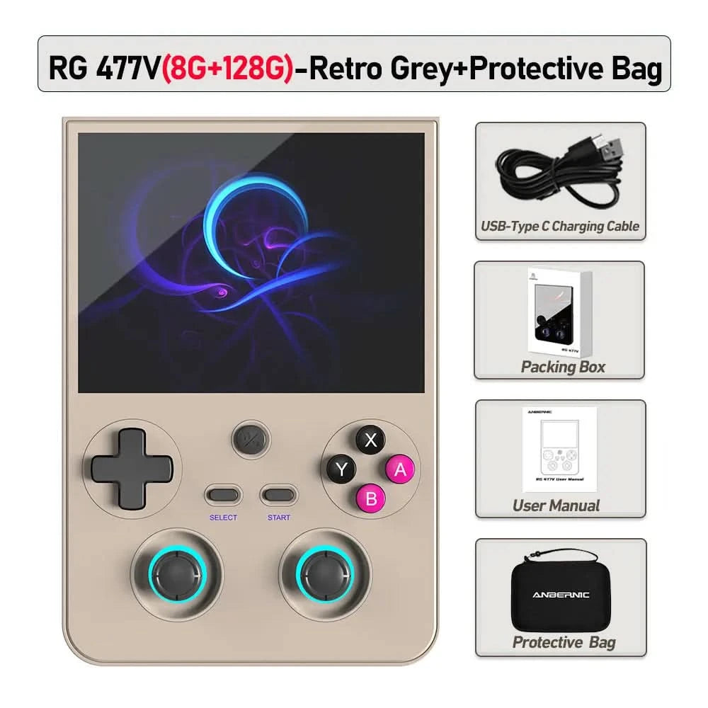 ANBERNIC RG477V Handheld Game Console Android 14 Video Player 4.7" LTPS In-Cell DSP Sound Effect Support AI RixelHK 1080p-DP ps2