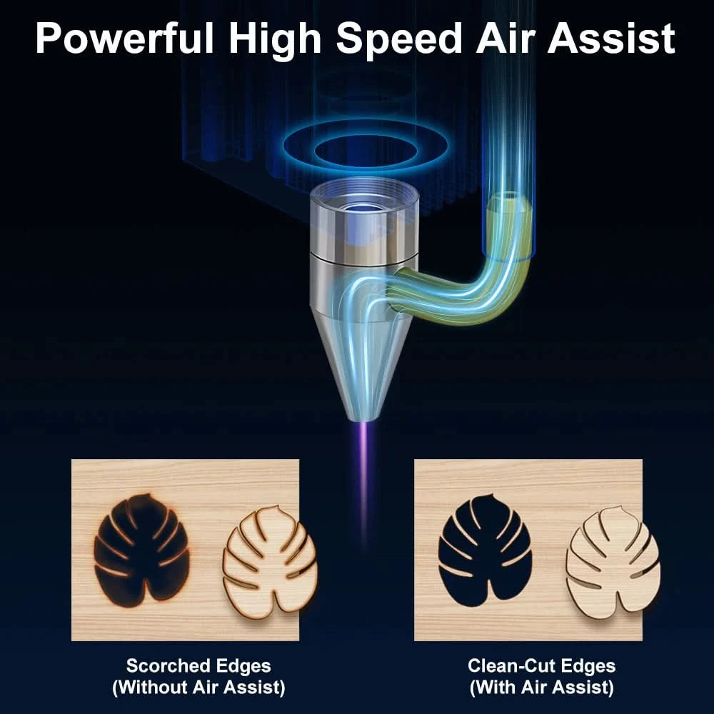 LASER TREE Laser Module 4W 5W 10W Optical Power with Air Assist Laser Head 450nm TTL Blue Light Engraver Cutting Wood DIY Tools