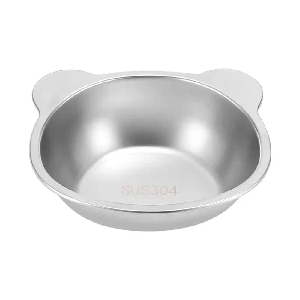 ‌304-Stainless Steel Raised Cat Bowl with 15° Elevated Design.