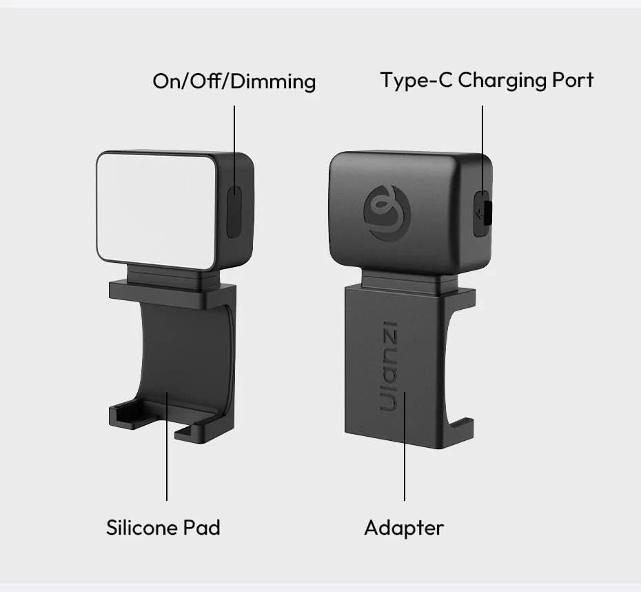 Ulanzi LM001 Pocket 3 Mini Light 3-Level Soft Light for DJI OSMO Pocket 3 for Photography Livestreaming Vlog LED Video Light