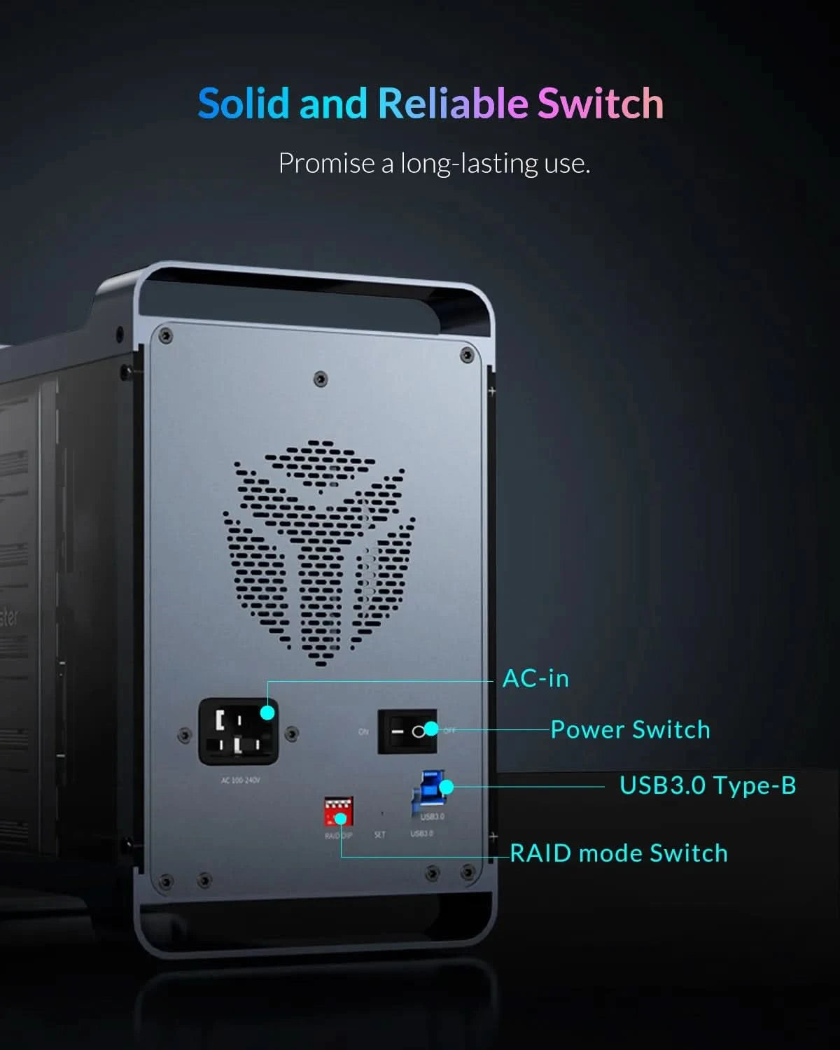 [DF4] Yottamaster 4 Bay RAID External HDD Enclosure 2.5" 3.5" SATA SSD Enclosure with 80mm RGB Silent Fan Support 64TB and RAID