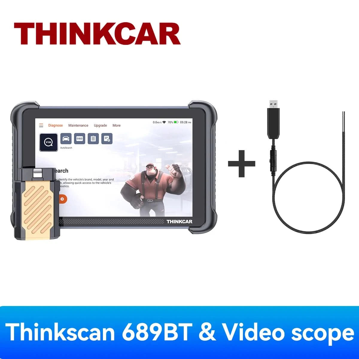 Global Version THINKCAR THINKSCAN 689BT OBD2 Diagnostic Tool DOIP CANFD Bi-directional ECU Coding 35 Resets Lifetime Free Update