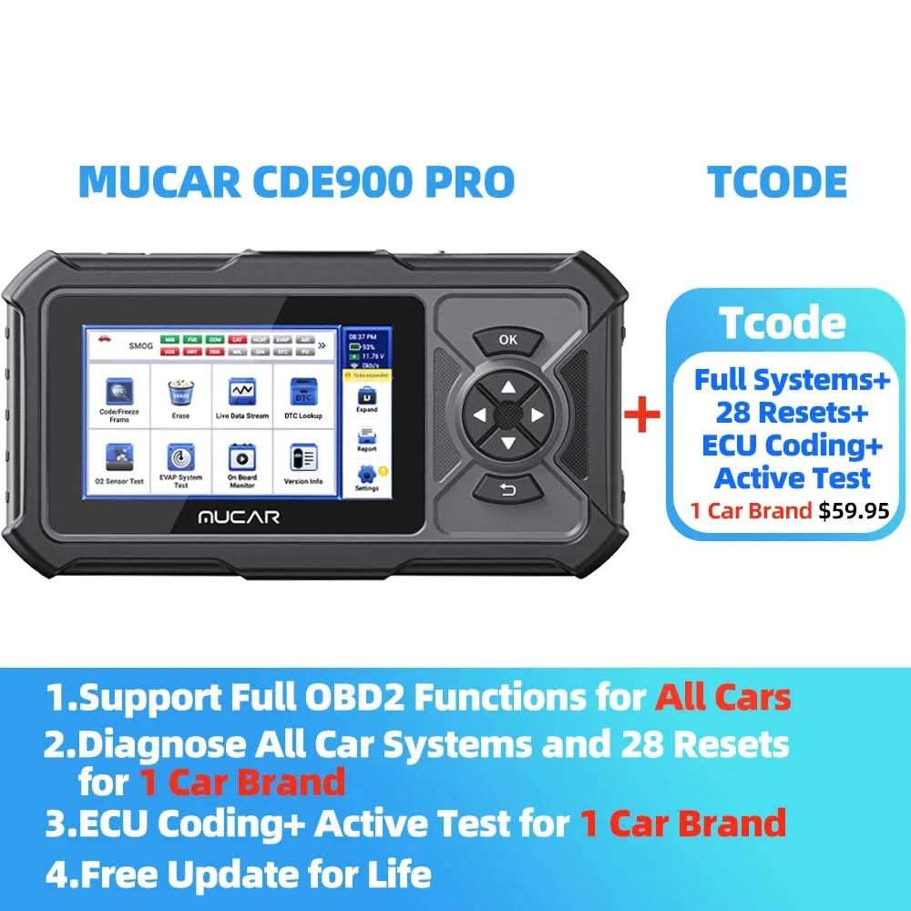 MUCAR CDE900 PRO Diagnostic tools for Auto Obd2 Coder Reader Diagnosis Cars Lifetime Free Update OBD2 Scanner Tools for Mechanic