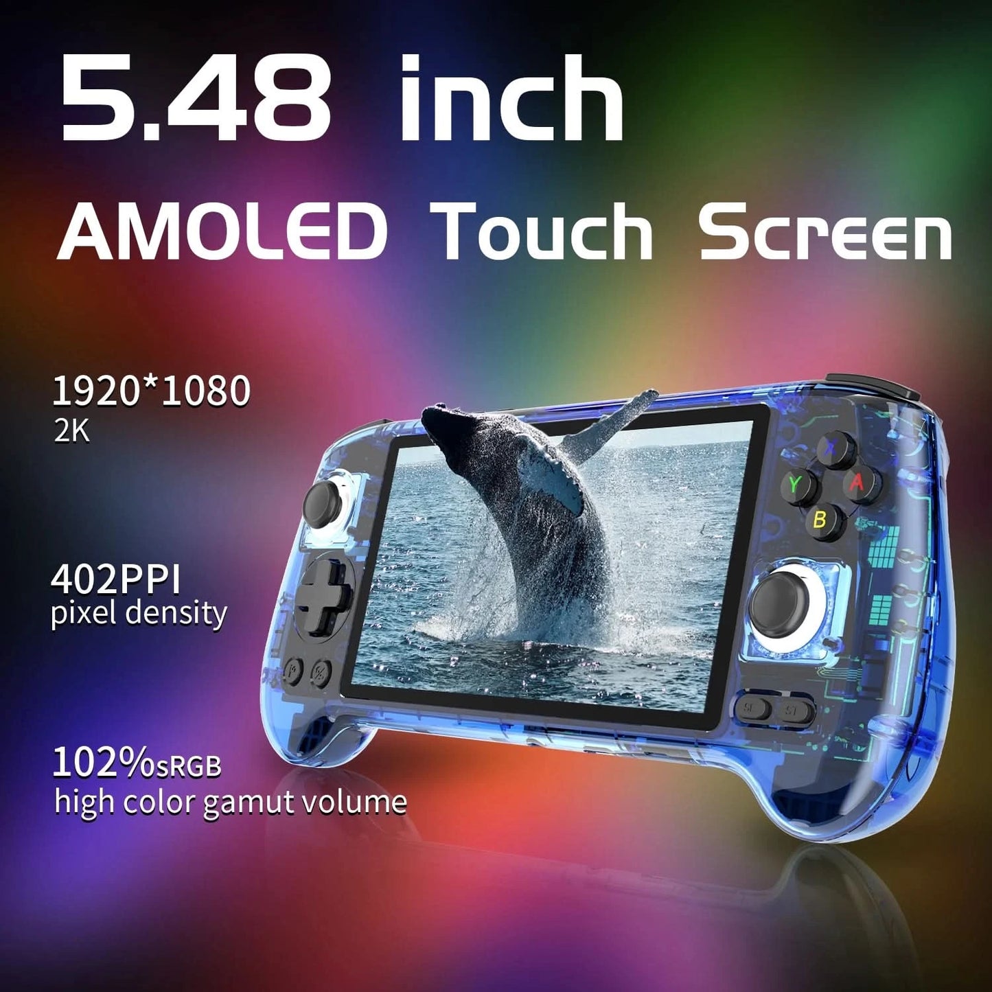 ANBERNIC RG556 Handheld Game Console 5.48 Inch AMOLED Screen 1080*1920 Android 13 RAM8G+128G PS2Game 5G WIFI 512G 80000Games