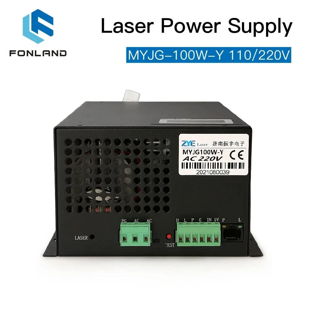 FONLAND MYJG-100W CO2 Laser Power Supply for Reci W2 T2 EFR Yongli CDWJ CO2 Laser Tube Engraving Cutting Machine With Display