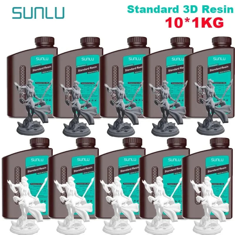 SUNLU 10KG  Standard / Water-Wash 3D Resin 405nm UV Resin For most SLA/DLP/LCD 3D Printer Material UV Sensitive 1kg
