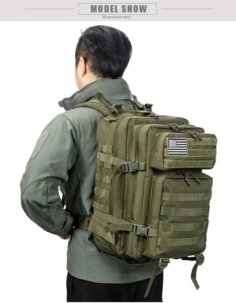 45L Tactical Backpack Large Capacity Outdoor Rucksack 3 Day Fitness Hiking Bag Hiking Camping Gear Backpacks