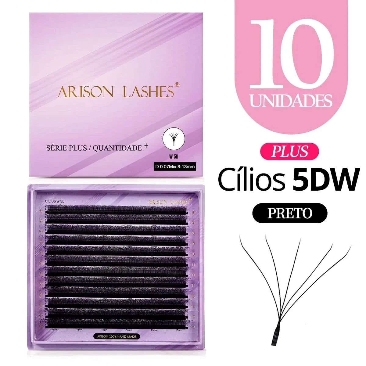 [Brazil Warehouse]ARISON Wholesale 10/30/50pcs YY/W-shape Lashes Premade Volume Eyelashes Extension 3D/4D/5D/6D/8D Lash
