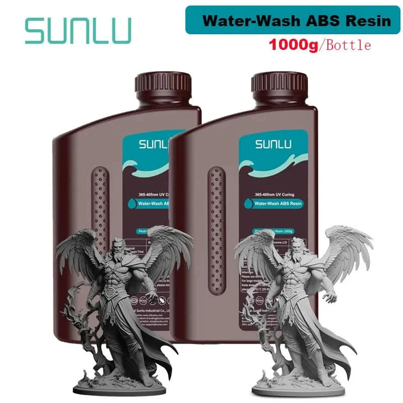 SUNLU 2KG Water Washable / Water Washable ABS Resin Resin 1000G/Bottle 405nm Rapid UV-Curing Photopolymer Resin For LCD 3D Print