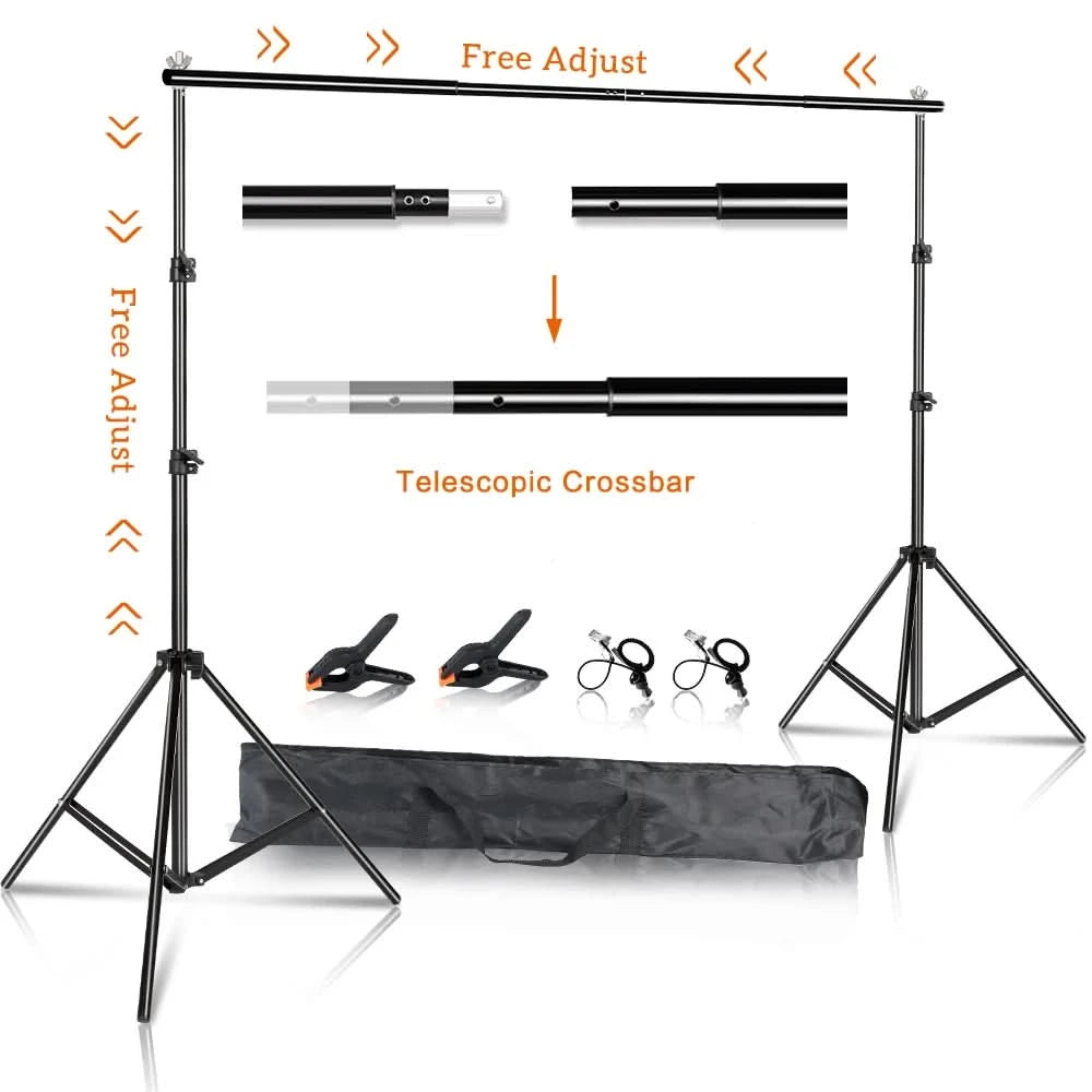 SH Photography Background Backdrop Stand Support Picture Canvas Frame System Kit With Carry Case For Muslin Photo Video Studio