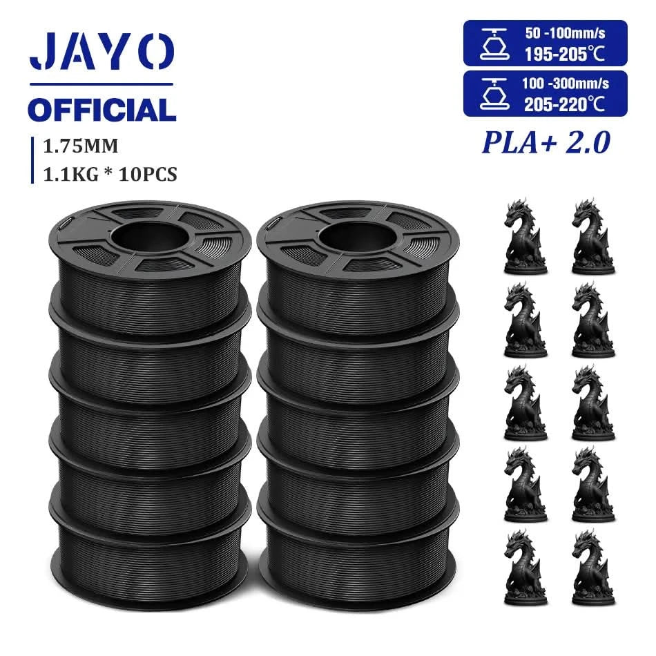 JAYO 3D Filament 1.75mm PLA / PLA Plus / PLA Meta/ Silk PLA+/PLA Matte 3D Prnter Filament 1.1KG For FDM Multicolor Set 10Rolls