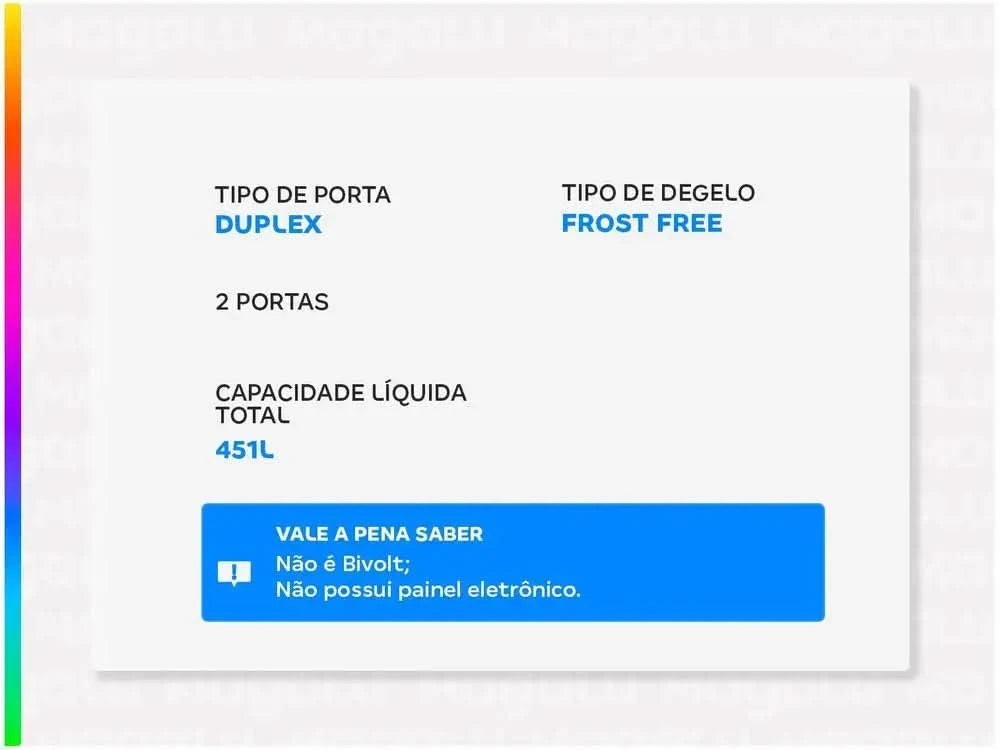 Consul Frost Free White Duplex Refrigerator/Cooler 451L CRM53FB - 110V