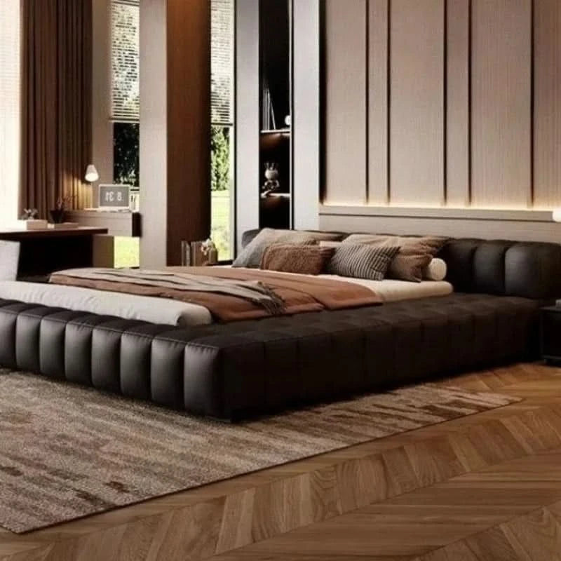 Double bedroom beds full size bed frame bedroom furniture Home 150x200 180x200 cm Luxury modern leather wedding bed 2 people