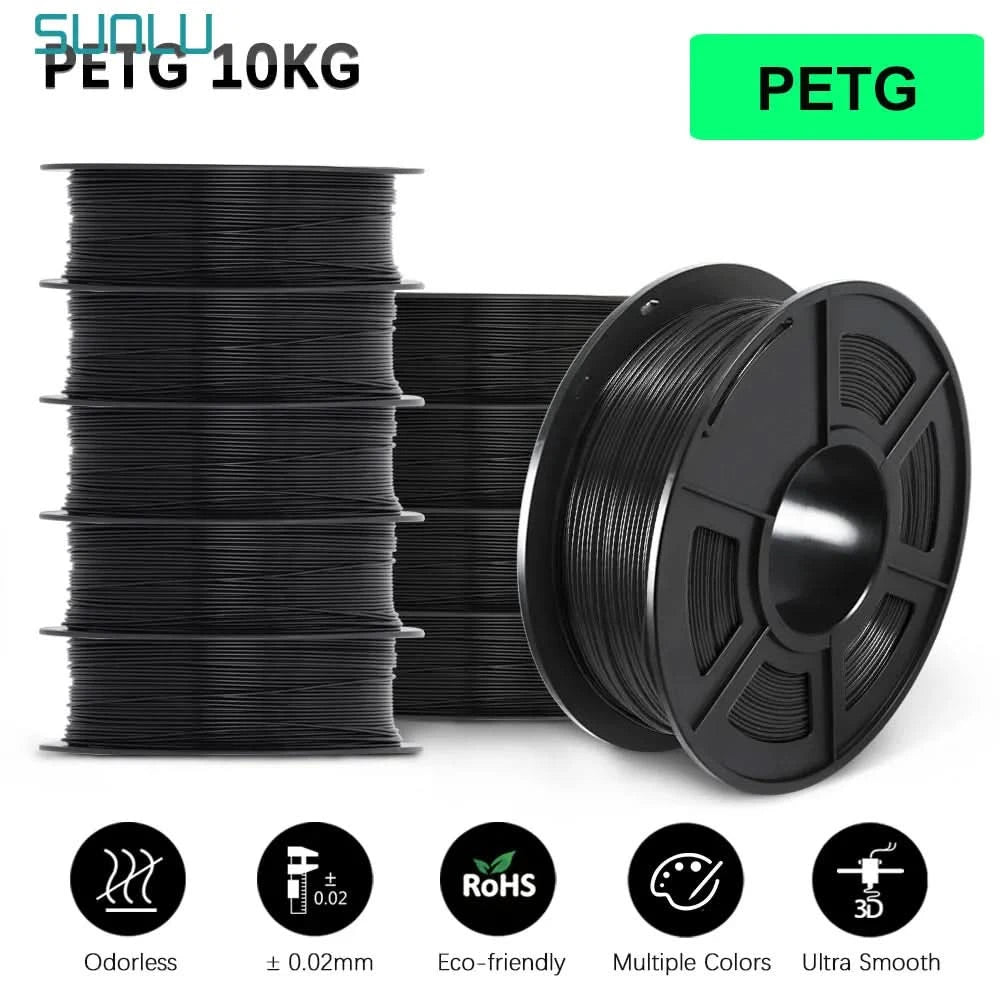 SUNLU 10KG 3D Filament PLA/PLA PLUS/PETG/Easy ABS Filamnet 1.75mm 10Roll 1KG Neatly Wound 3D Printer Filament for 3D Printer