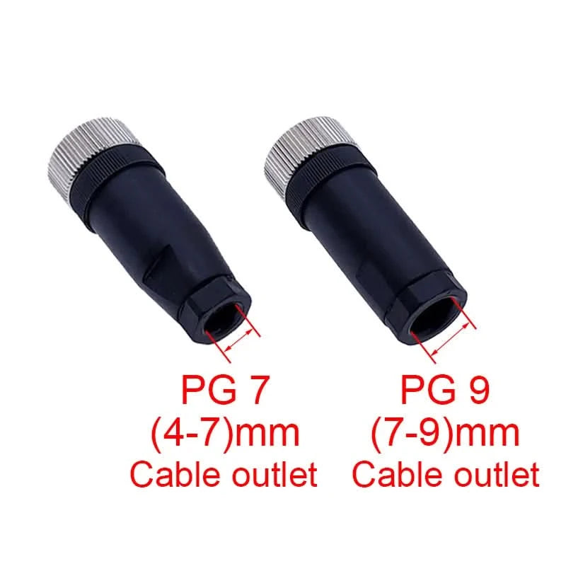 M12 sensor connector 4pin 5pin M12-8 waterproof male&female plug screw threaded coupling A Code sensor connectors