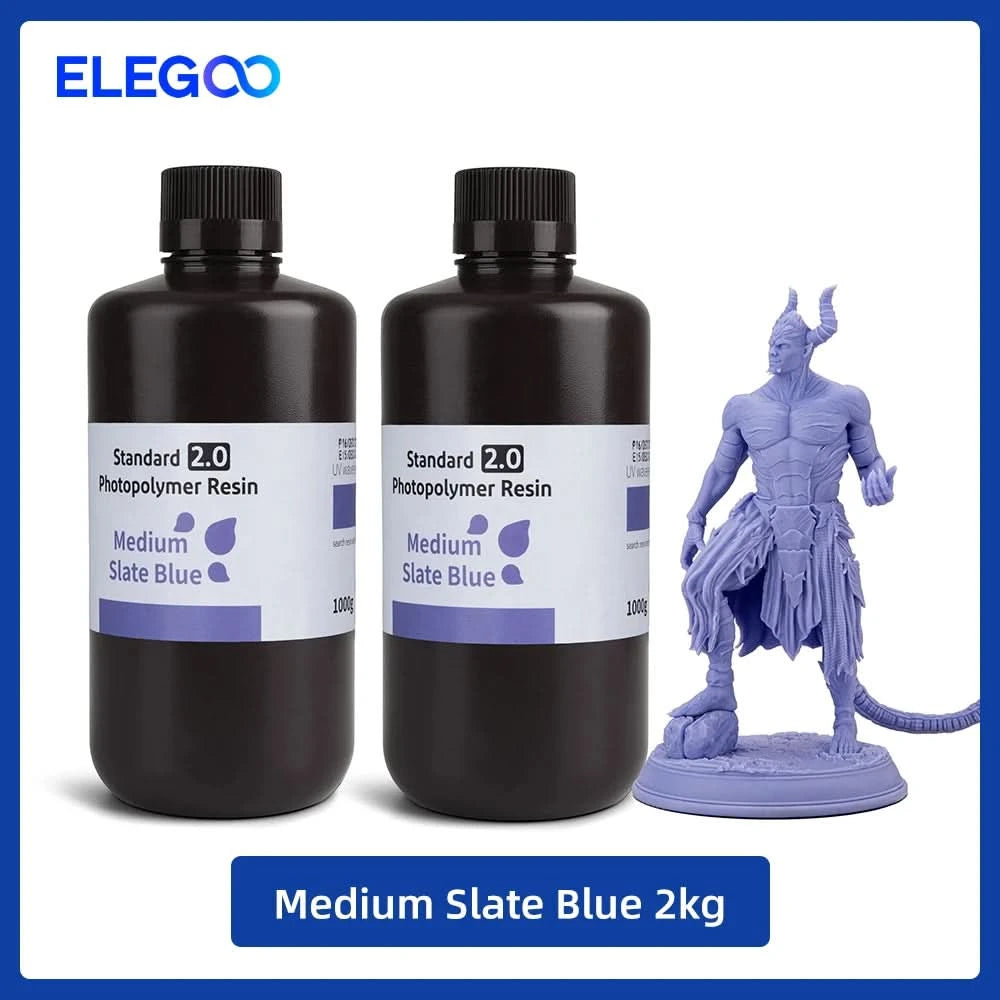ELEGOO 3D Printer Resin LCD UV-Curing Resin 405nm Standard Photopolymer Resin for LCD 3D Printing 1000g Black Grey White Skin