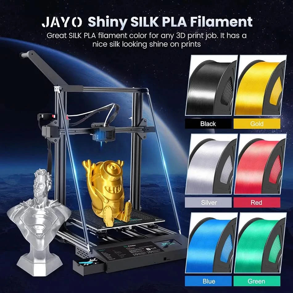 JAYO PETG/PLA/SILK/PLA Meta/PLA+/ABS 2Rolls 3D Printing Filament 1.75MM Children Creative Model Material For 3D Pen Filament