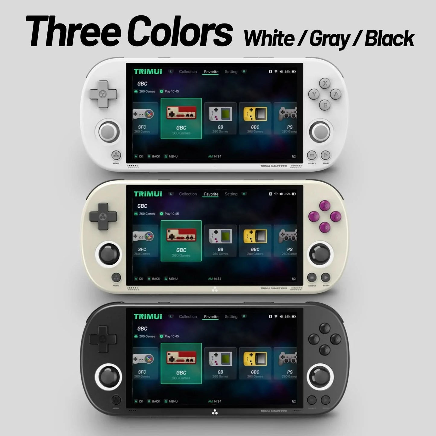 Trimui Smart Pro Handheld Game Console Linux System 4.96''IPS ScreenJoystick RGB Lighting Smartpro Retro Video Game Player Gift